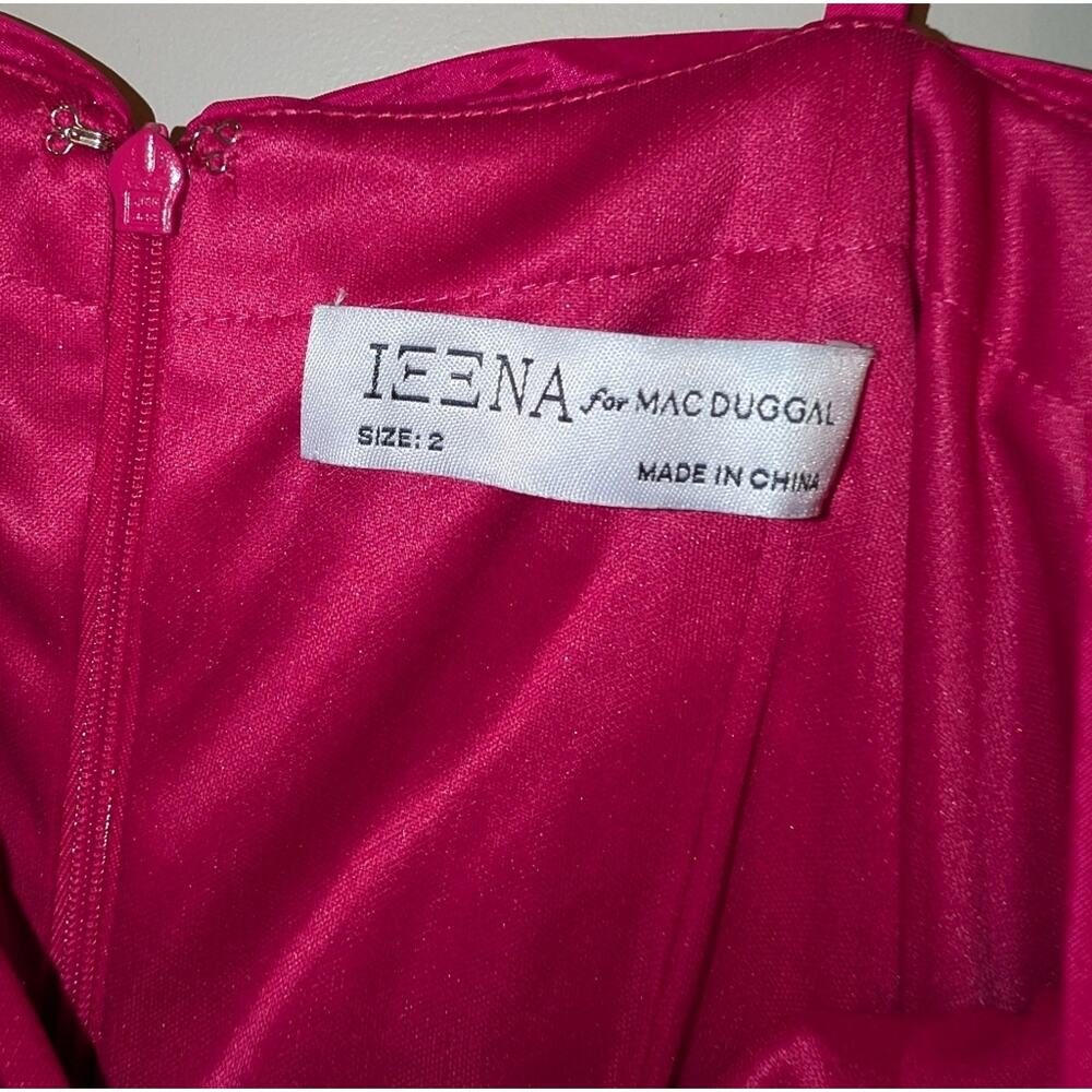 IEENA for Mac Duggal Central Bow Bubble Fuschia Pink Mini Dress Size 2 - Picture 8 of 13